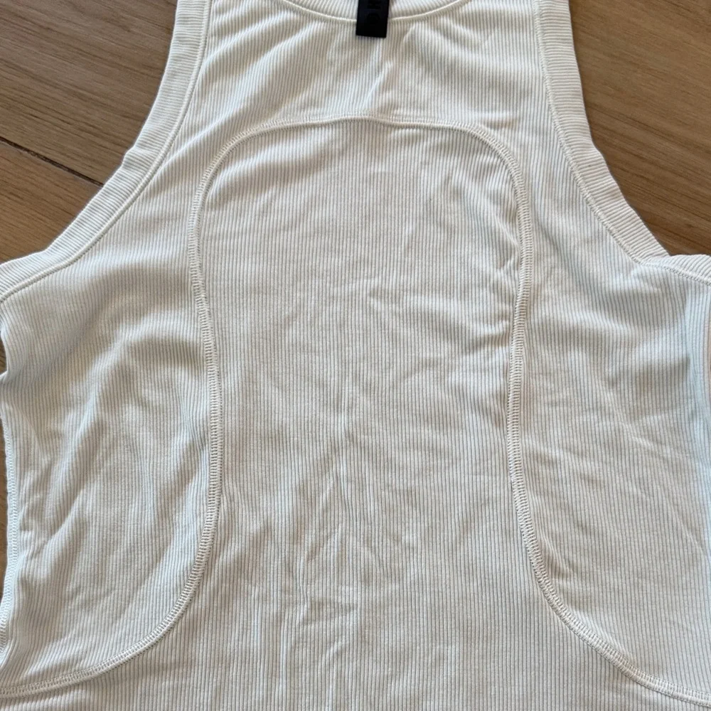 Lululemon Ebb to Street Tank Top White Ribbed High Neck Athletic Racerback SLNSH - Picture 3 of 4